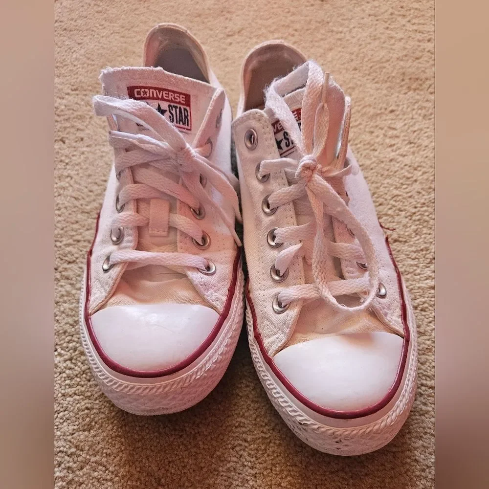 Converse All Star Chuck Taylor style mens 7 women's 9 white sneakers - Picture 1 of 15